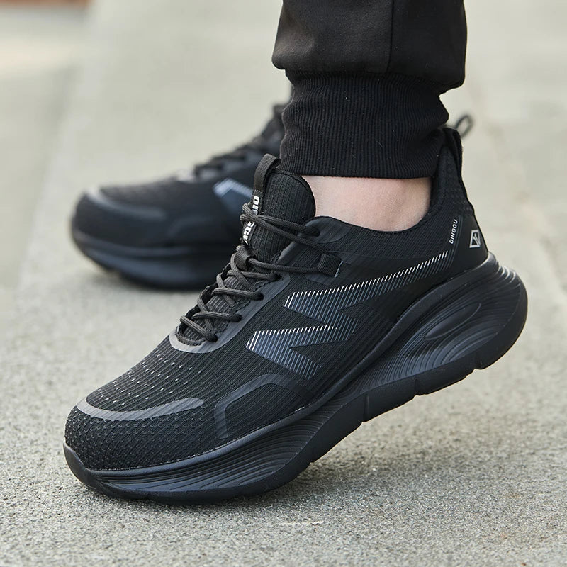 LOR MALE New Work Boots Steel Toe Safety Shoes Men Work Shoes Sneakers Lightweight Anti-Puncture Safety Shoes Men Indestructible Boots