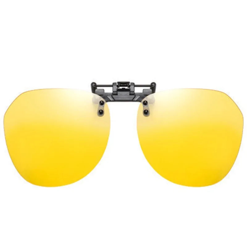 LOR MALE Polarized Sunglasses Clips for Men Classic Anti-UV Driving Sun Glasses Clips for Day and Night Use Outdoor Fishing Lenses