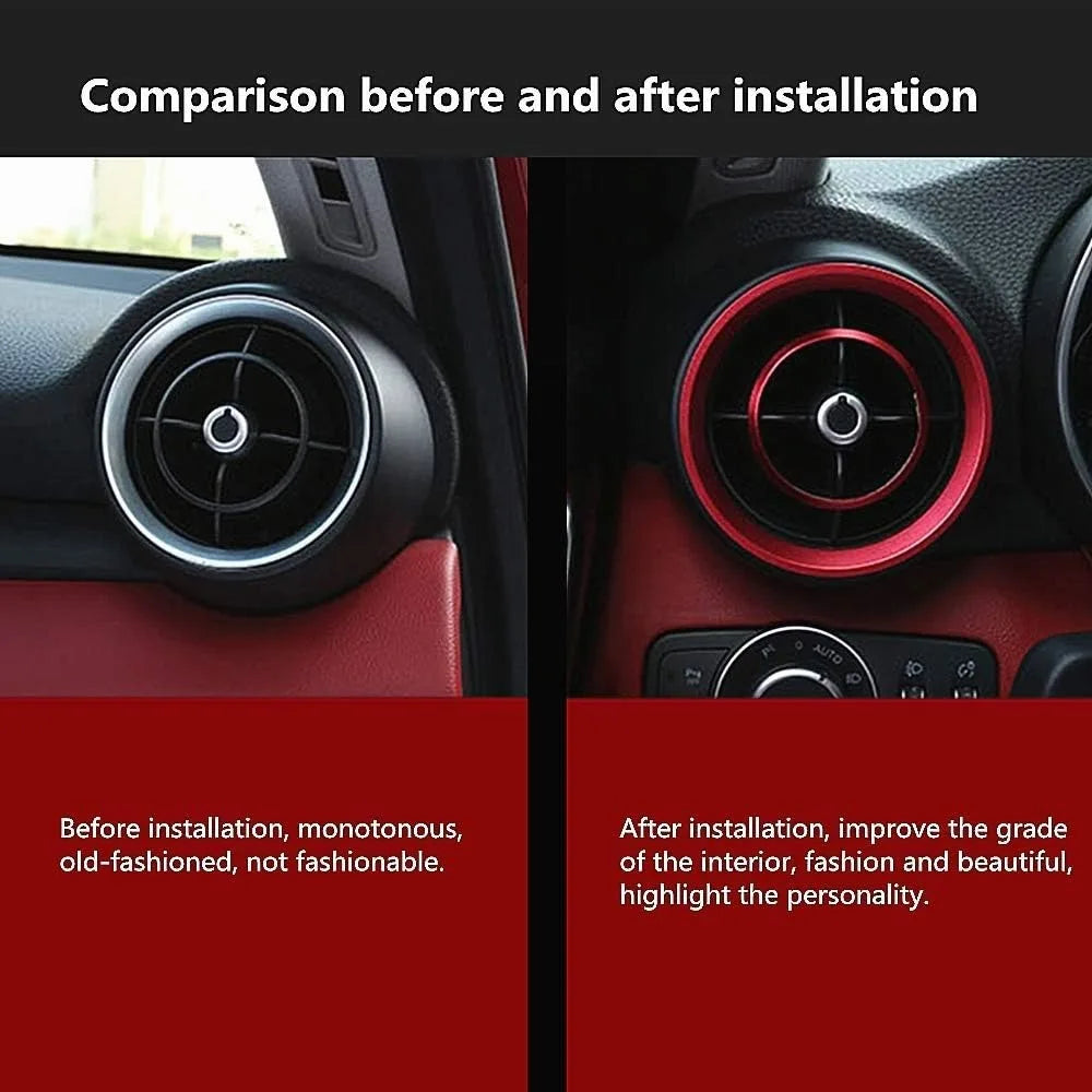 LOR MALE Car Interior Modification Accessories Fit for Alfa Romeo Giulia Stelvio 2015-2020 Aluminum Alloy Upgrade Decoration Accessories