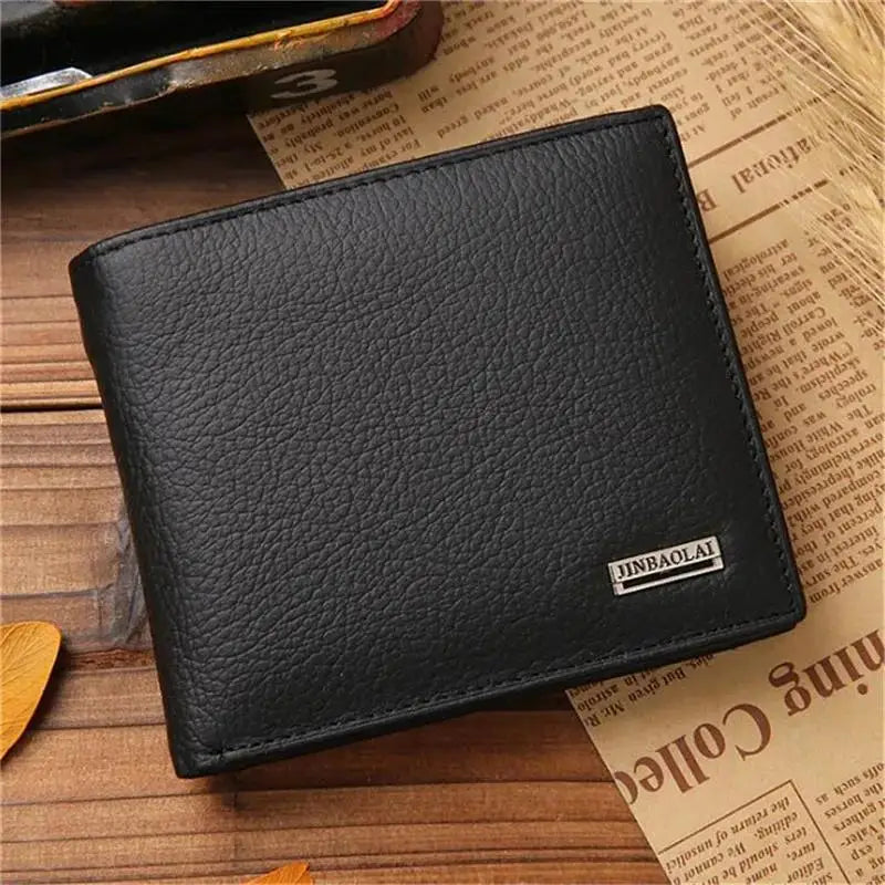 LOR MALE New Men Wallets Premium Product Real Cowhide for Man Short Black Walet Portefeuille Homme