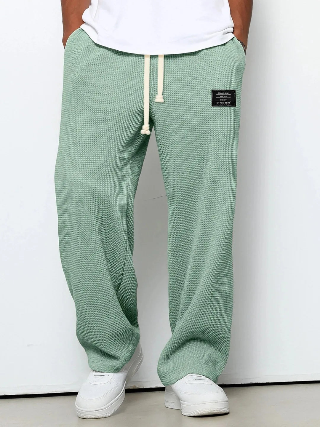 LOR MALE Pant Men 2026 Casual Spring/Autumn Straight-Leg Sweatpants Wide-Leg Elastic Waist Sportswear Pants Men's Clothing
