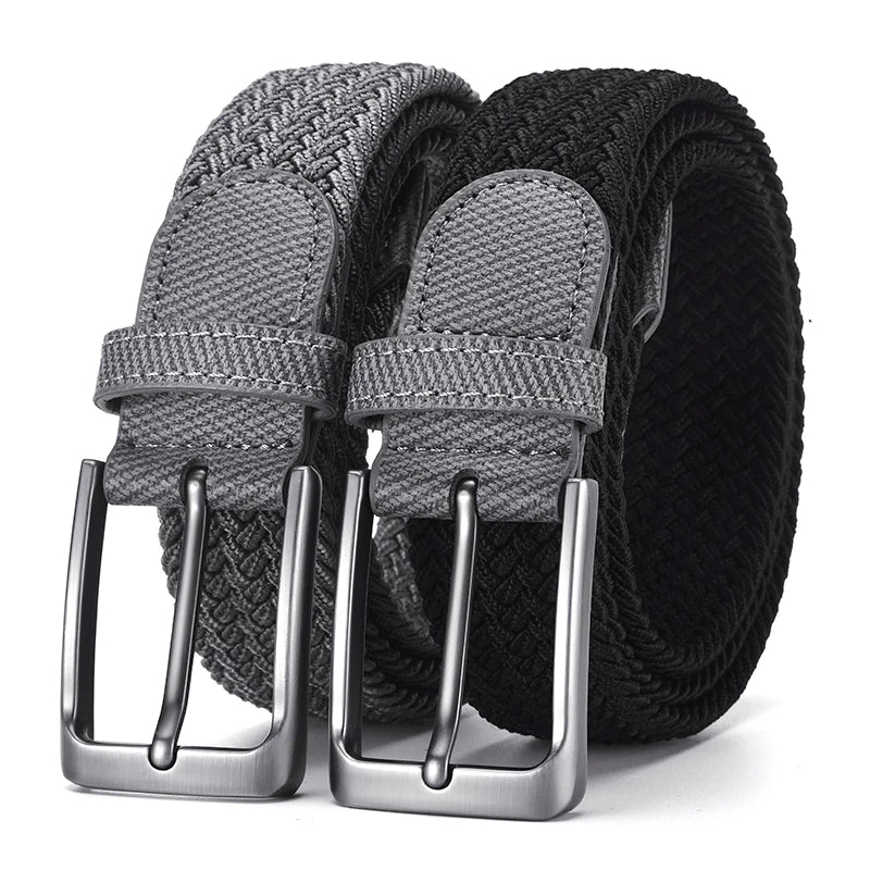 LOR MALE New Fashionable Men's Elastic Belt Pin Buckle Belt High Quality Men's Outdoor Casual Belt Simple Men's Clothing Accessories