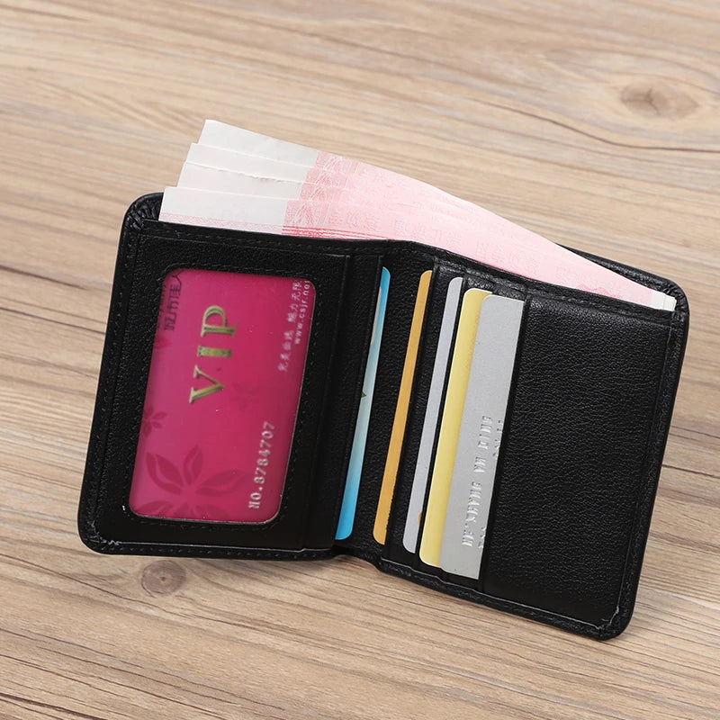 LOR MALE Slim Wallet Men Genuine Leather Thin Pocket Wallet for Men Short Purse Unisex Women  Mini Wallets Card Holder Small Coin Purse