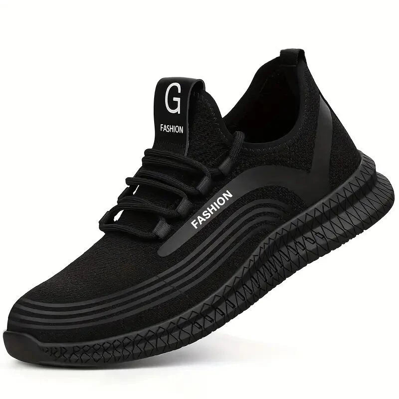 LOR MALE Steel Toe Shoes Male Indestructible Mining Boots Men Safety Shoes Anti-smash Anti Puncture Functional Shoes Work Shoes Sneakers