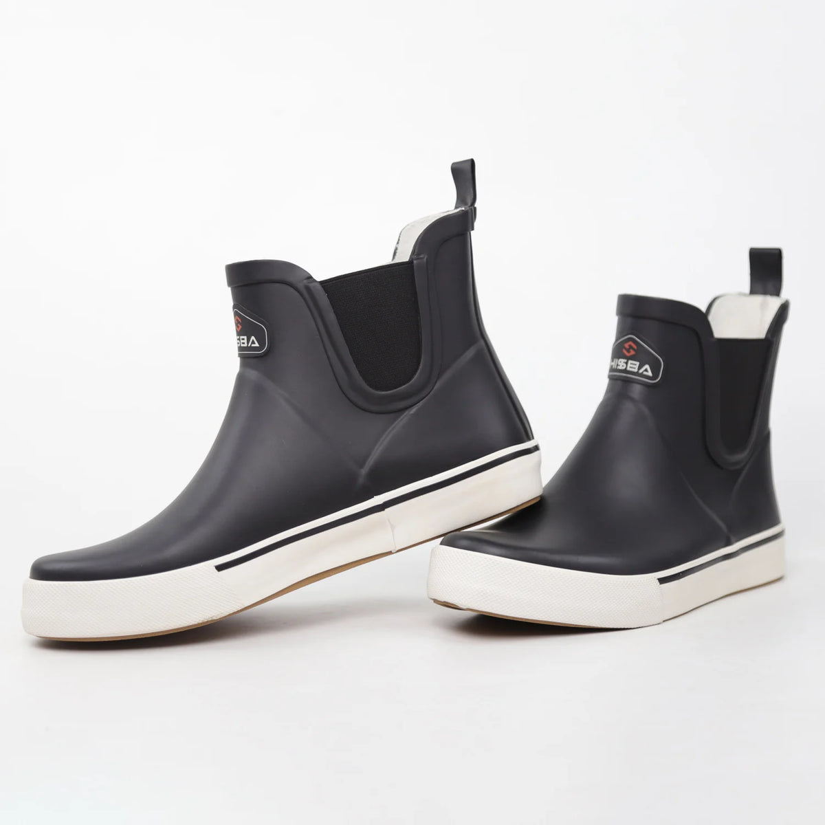 LOR MALE Low-Top Men's Chelsea Boots Waterproof Outdoor Work Rubber Shoes Flat Bottom Short Fishing Boots Deck Boots Rain Boots