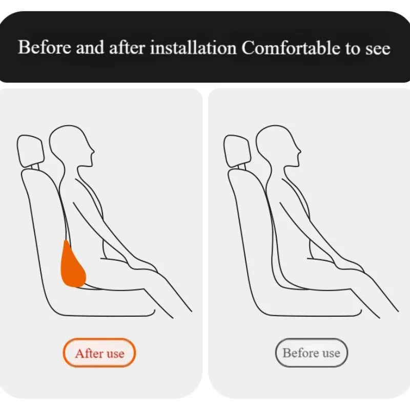 LOR MALE Car Seat Pillow Memory Foam Lumbar Support Breathable Back Protector Suitable for Office Chairs and Car Interior Accessories