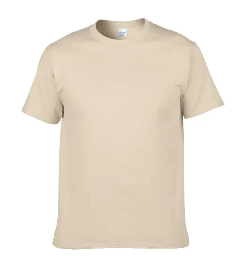 LOR MALE Men's T-shirt - 100% Pure Cotton, Round-Neck, Short-Sleeved, High-Quality, Loose-Fitting, Casual, Solid Color, Custom Printed An