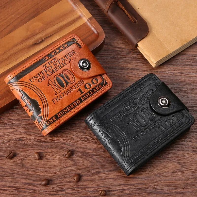 LOR MALE Wallets with 100 US Dollar Pattern Wallet Male Leather Wallet Photo