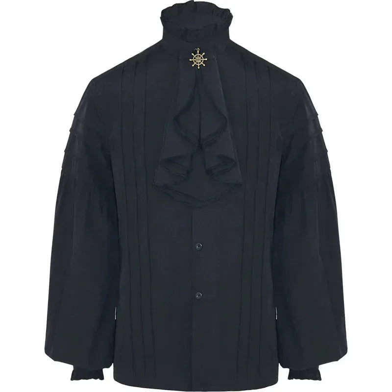 LOR MALE Men's Jacket Victorian Gothic Overcoat Open Pirate Coat Steampunk Jackets Man Clothing Winter Windbreaker Ruffled Shirt ujfj