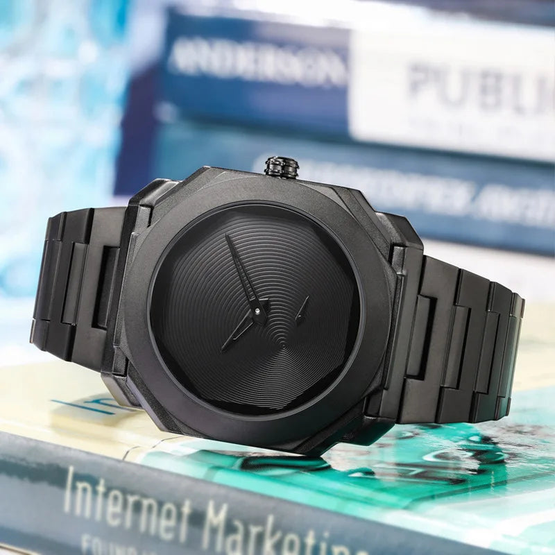 LOR MALE New Watches for Men Luxury Stainless Steel Unique Octagonal Dial Waterproof Quartz Wristwatches Relogio Masculino Drop Shipping