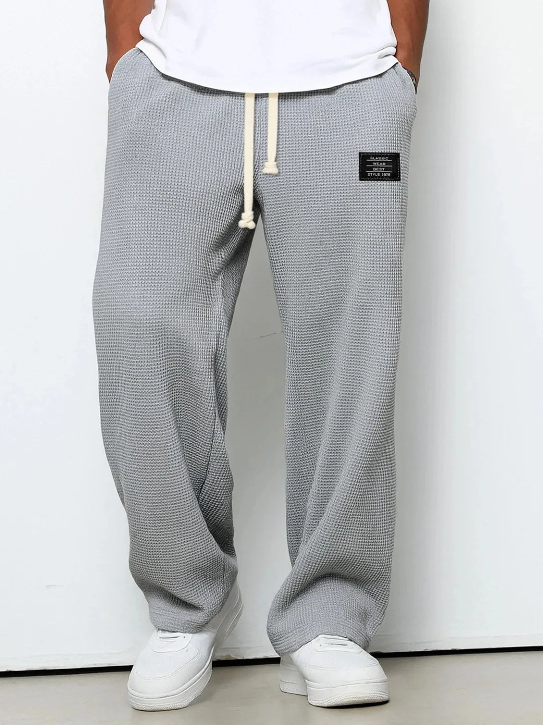 LOR MALE Pant Men 2026 Casual Spring/Autumn Straight-Leg Sweatpants Wide-Leg Elastic Waist Sportswear Pants Men's Clothing