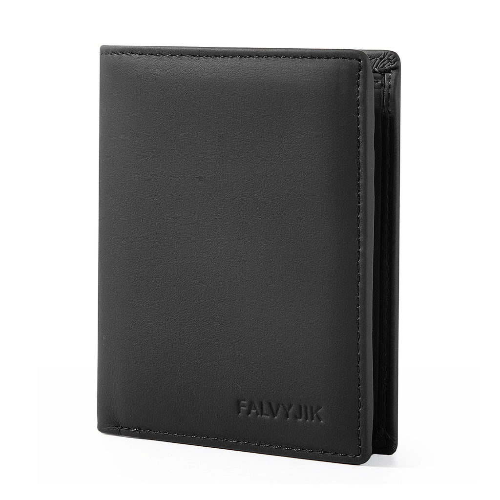 LOR MALE Men Wallet Genuine Leather Wallets Zipper Purse Vertical Business Wallets RFID