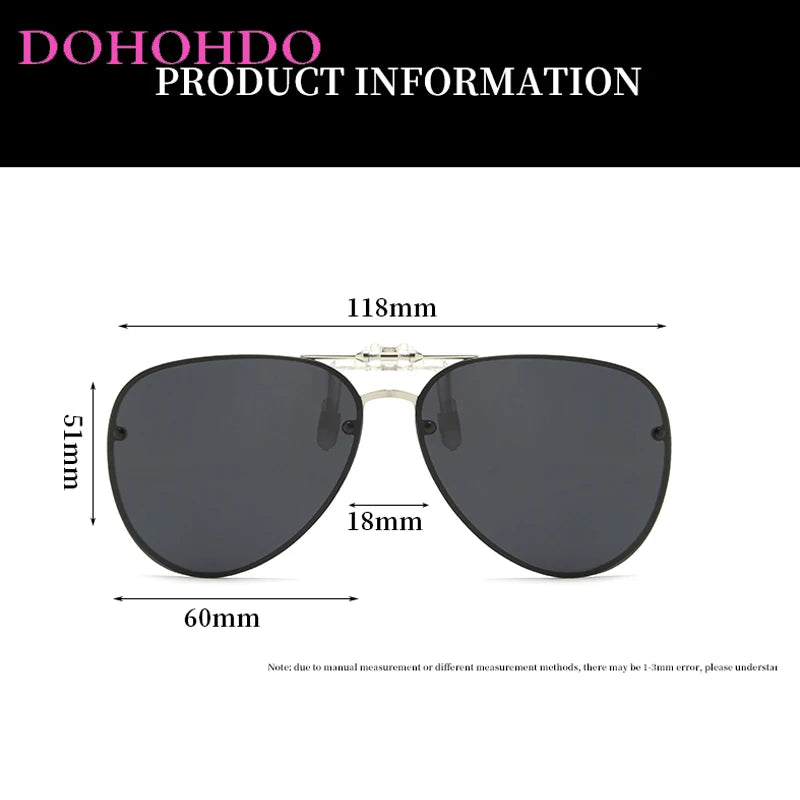 LOR MALE Men Polarizing Clips Sunglasses Women Flip Up Metal Pilot Driver Goggles 2