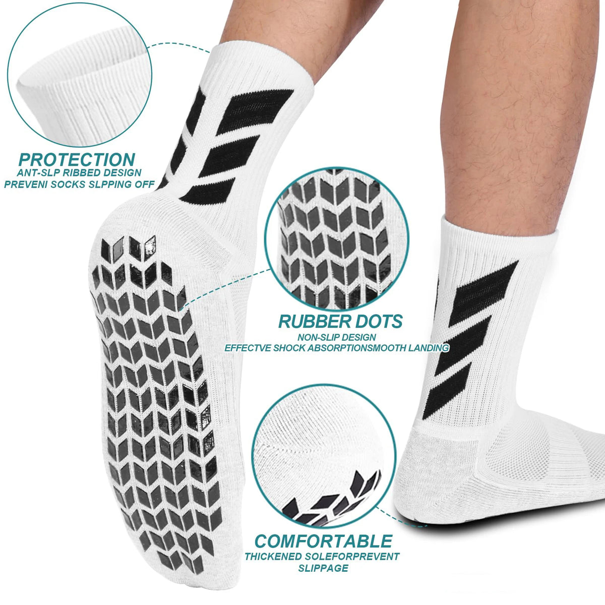 LOR MALE 1 Pair of Socks Football Socks Men's anti Slip Hospital yoga anti Slip Training Sports Socks
