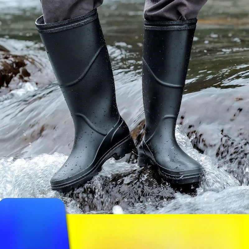 LOR MALE Fashionable Waterproof Shoes for Men Construction Rubber Boots for Adults Rain Boots High and Low Cut Work Protection Rain Boots