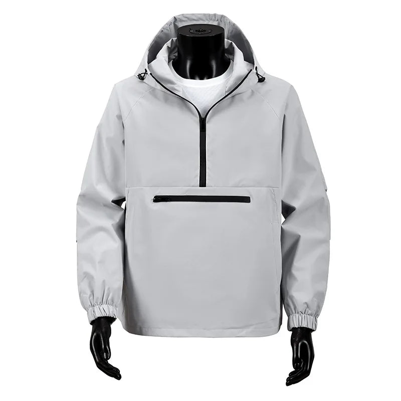 LOR MALE Men's Jacket Spring 2026 New Casual Versatile Fashion Hooded Tooling Jacket Top