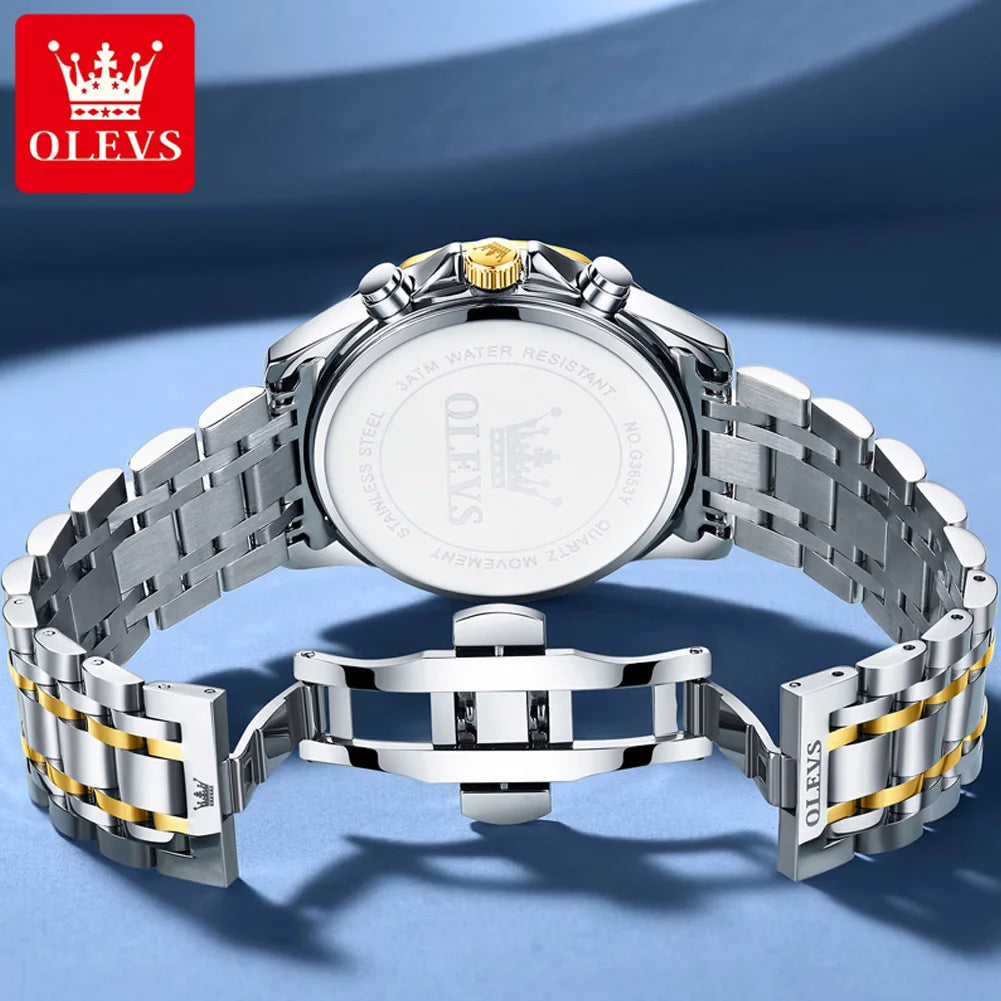 LOR MALE OLEVS 3653 Mans Watch Multifunctional Chronograph Quartz Watch Moon Phase Watc 2