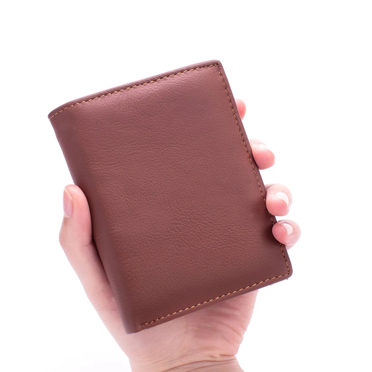 LOR MALE Men Wallet Genuine Leather Wallets Zipper Purse Vertical Business Wallets RFID