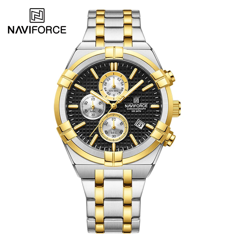 LOR MALE NAVIFORCE Business Men's Quartz Chronograph Elegant Wild Waterproof Date Display Male Wristwatch High Quality Man Watches NF8042