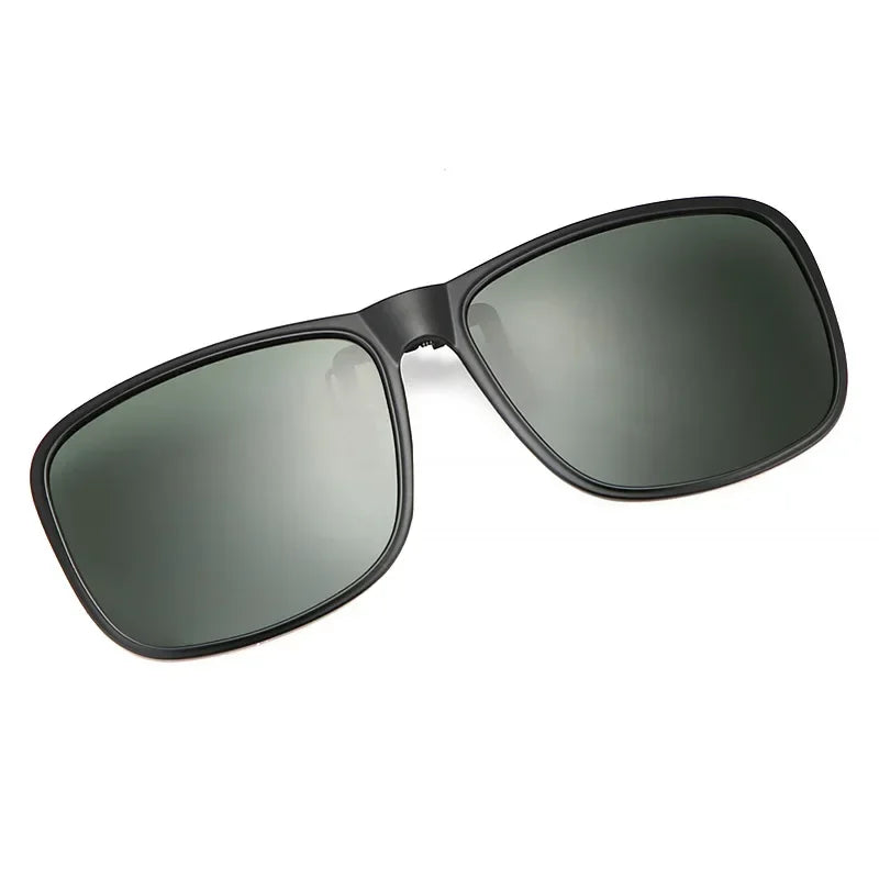 LOR MALE Polarized Clip On Sunglasses Men Car Driver Goggles Night Vision Glasses Anti Glare Vintage Square Glasses UV400 Shades Oculos