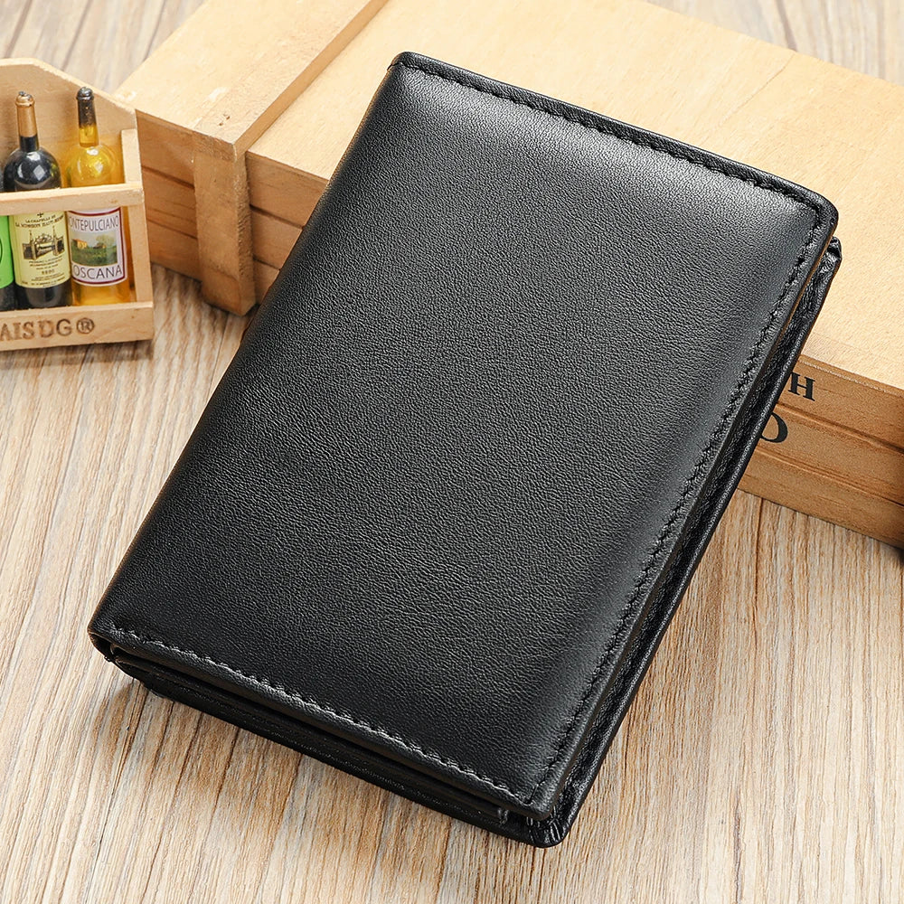 LOR MALE WESTAL New Hand-Made Cowhide Wallet Men's Leather Anti-Theft Cash Clip Advanced Sense Large Capacity Wallet