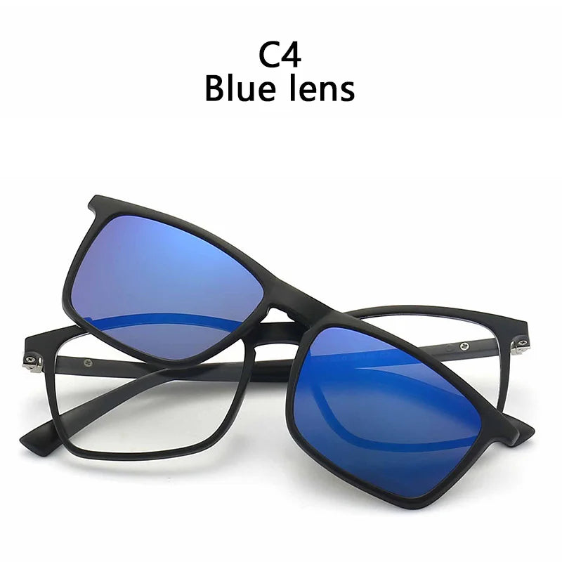 LOR MALE Polarized Sunglasses Men Women 2 In 1 Magnetic Clip On Glasses TR90 Optical Prescription Eyewear Frames Eyeglasses