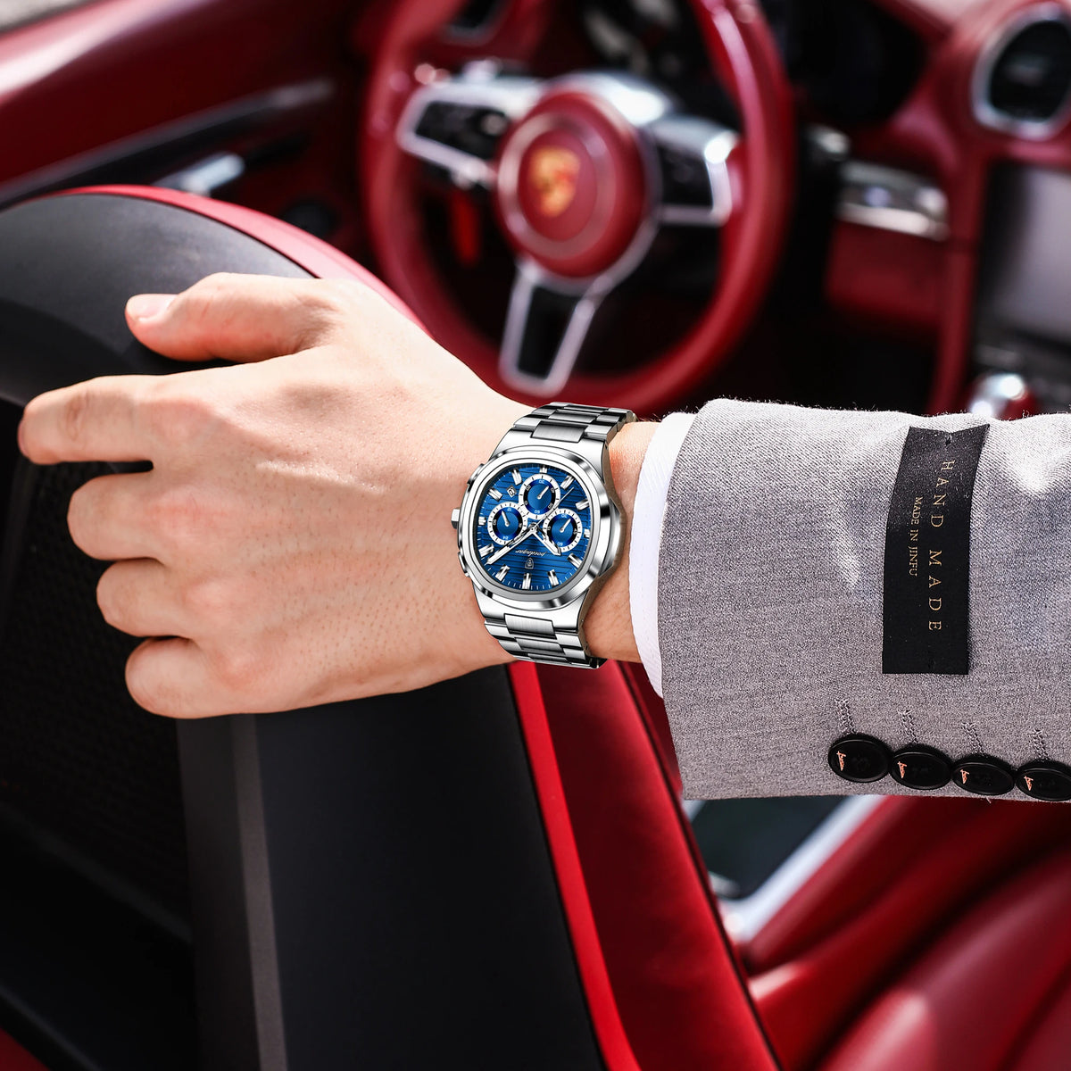 LOR MALE POEDAGAR Top High Quality Man Watch Luminous Waterproof Stainless Steel Men Clock Date Chronograph Quartz Business Men's Watches