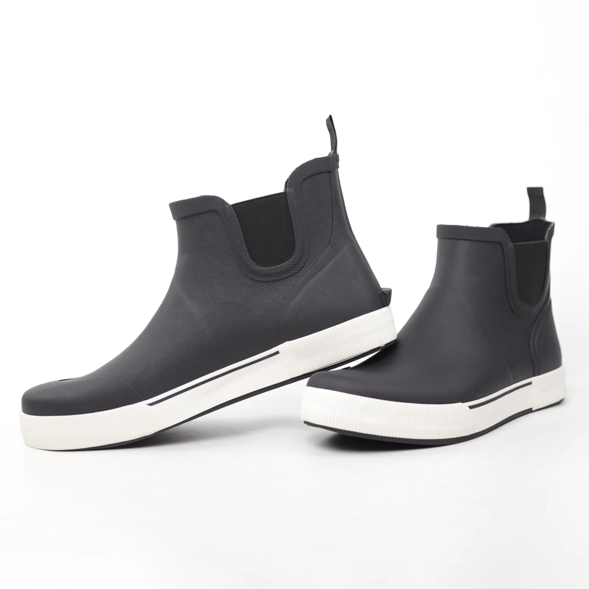 LOR MALE Low-Top Men's Chelsea Boots Waterproof Outdoor Work Rubber Shoes Flat Bottom Short Fishing Boots Deck Boots Rain Boots