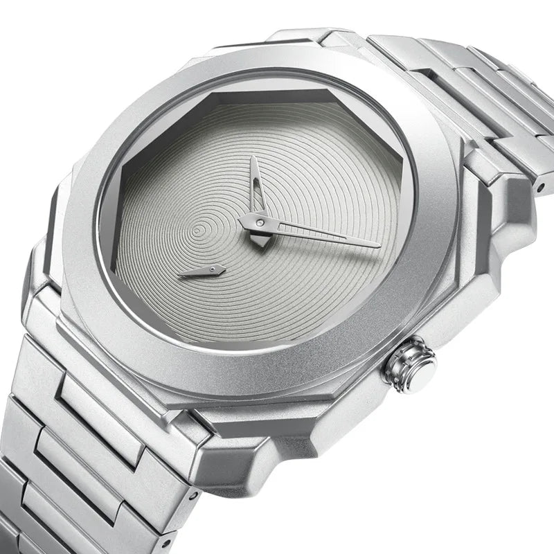 LOR MALE New Watches for Men Luxury Stainless Steel Unique Octagonal Dial Waterproof Quartz Wristwatches Relogio Masculino Drop Shipping