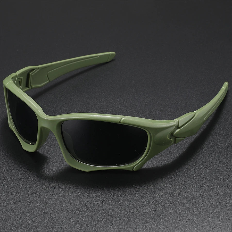 LOR MALE Outdoor Sports Polarized Sunglasses Men Curve Cutting Frame Stress-Resistant Lens Shield Sun Glasses Wome