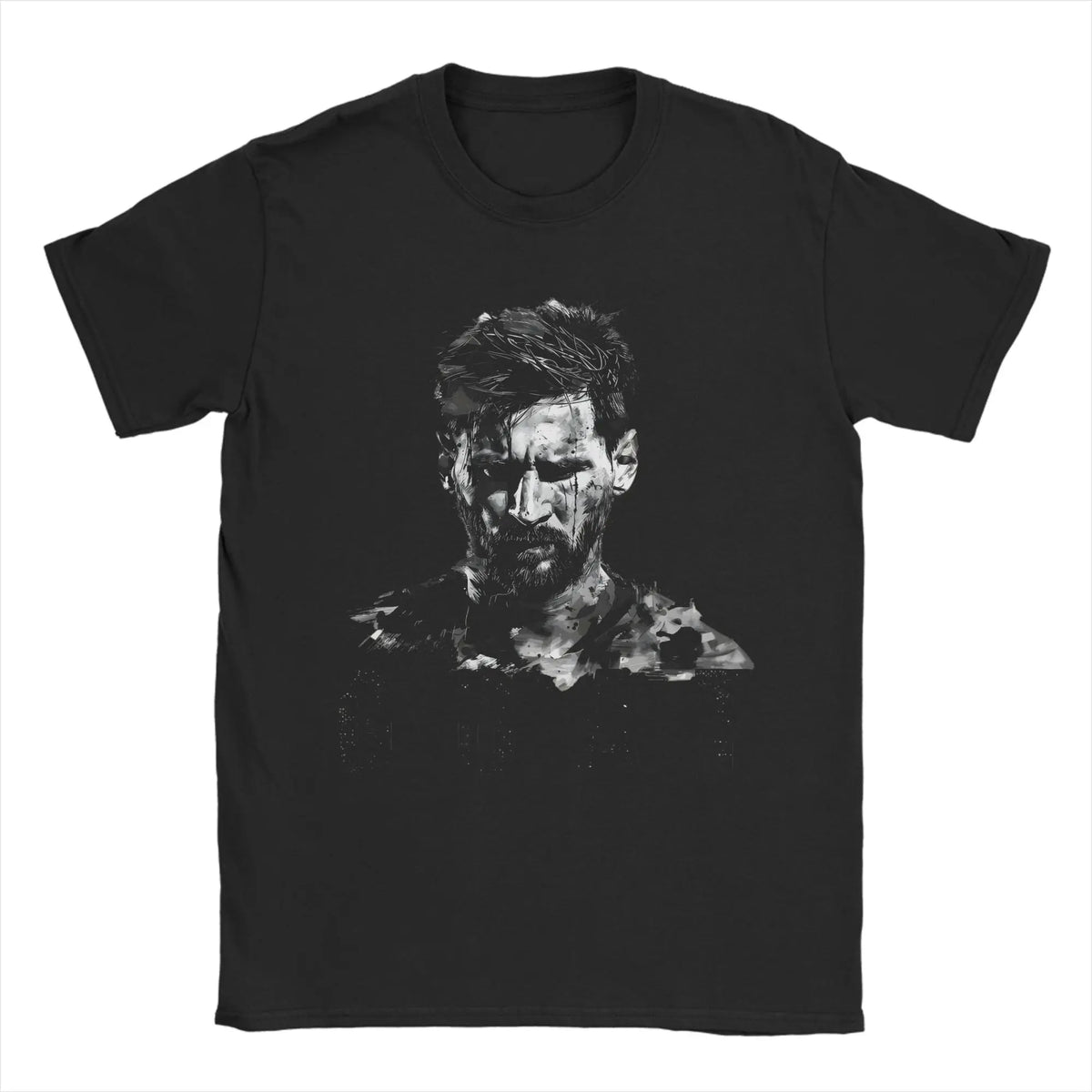 LOR MALE Men T-Shirts Football Messis Leisure Cotton Tee Shirt Short Sleeve  T Shirts Round Neck Clothing Unique