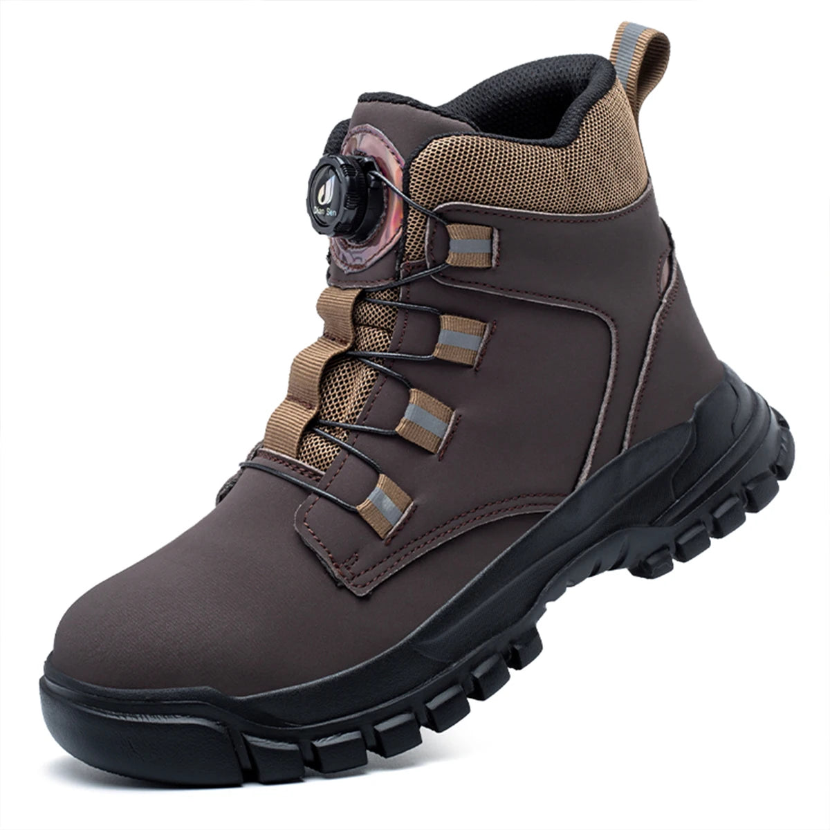 LOR MALE Waterproof Safety Boots Men Indestructible Steel Toe Work Boots Anti-smash Stab-resistant Safety Shoes Biker Botas Para Hombre