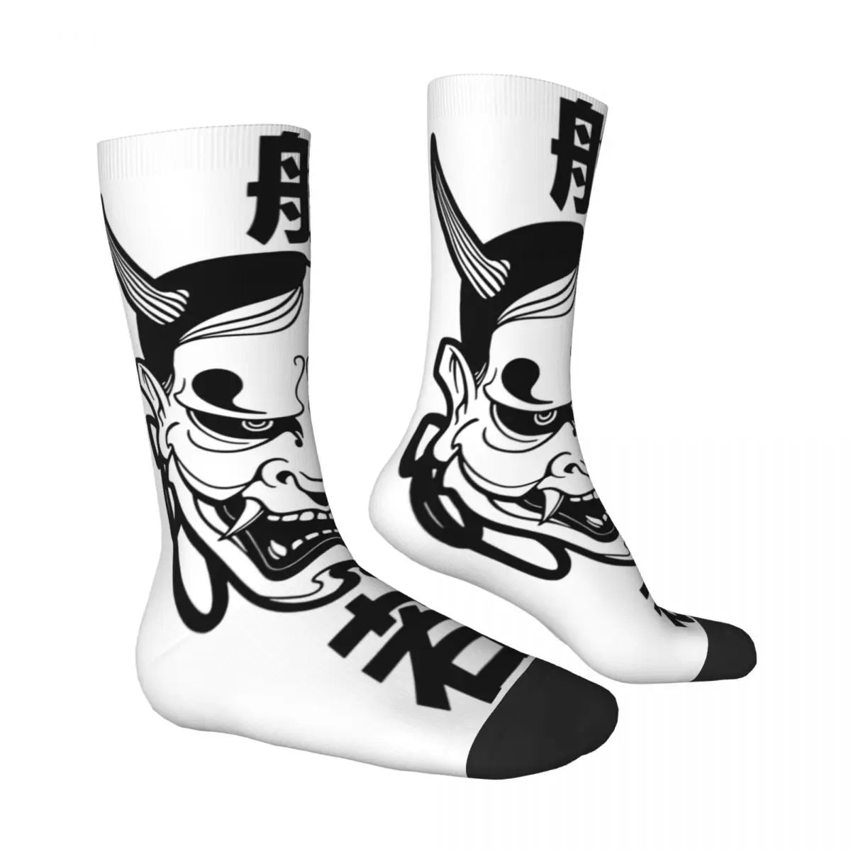 LOR MALE Socks Hannya Mask Stockings Winter Elegant Medium Soft Socks Graphic Outdoor