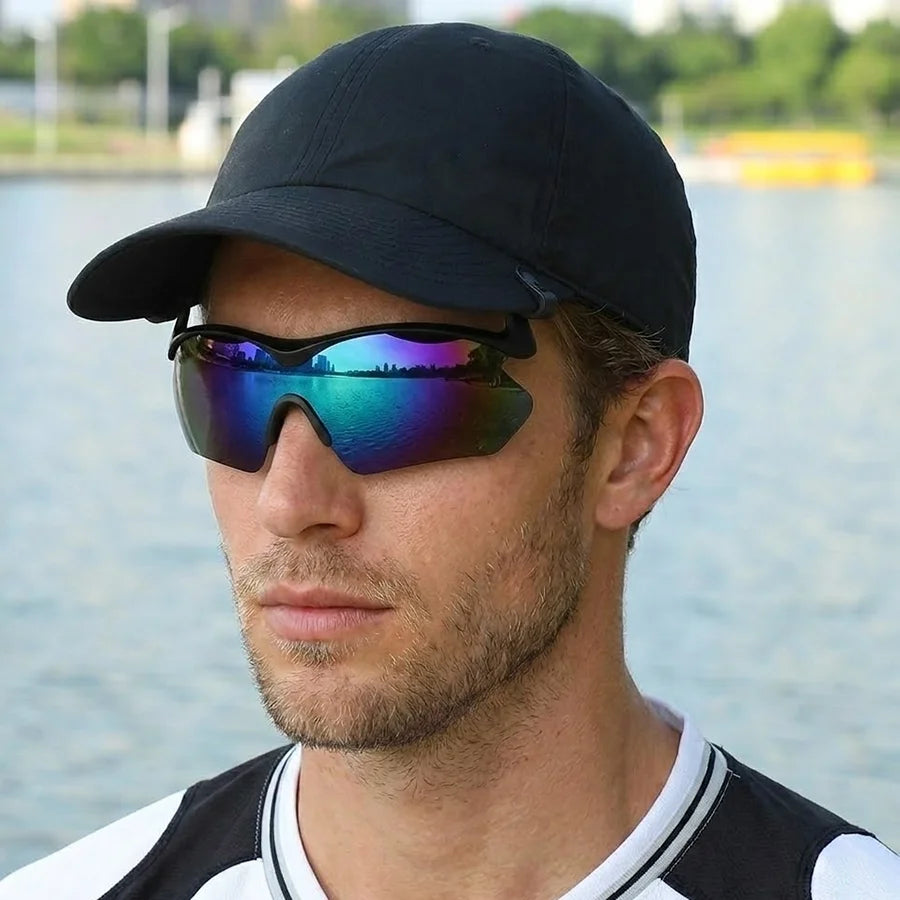 LOR MALE Polarized Clip On Sunglasses For Baseball Cap Men Women Adjustable Lens Angle Sports Cycling Driving Sun Glasses Eyewear Shades