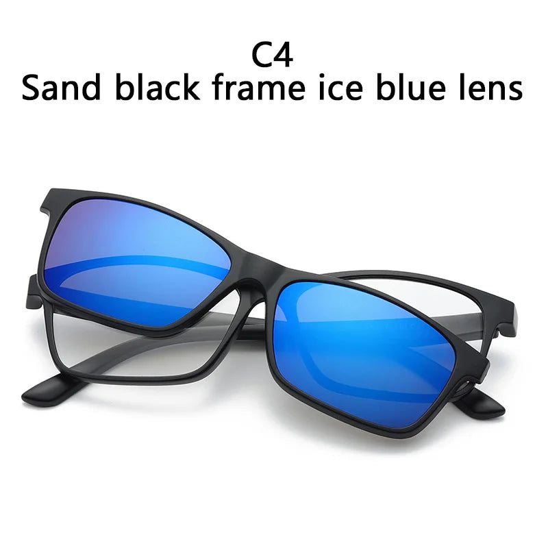 LOR MALE Polarized Sunglasses Men Women 2 In 1 Magnetic Clip On Glasses TR90 Optical Prescription Eyewear Frames Eyeglasses