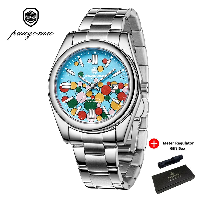 LOR MALE PAAZOMU High Quality Man Watch Luminous Waterproof Stainless Steel Men Clock Date Chronograph Quartz Luxury Men's Watches Reloj