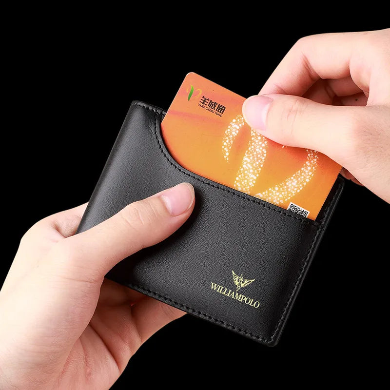 LOR MALE WILLIAMPOLO Men Leather Wallets Small Money Purses Design Dollar Price Top Men Thin Wallet Business Short Wallet For Men