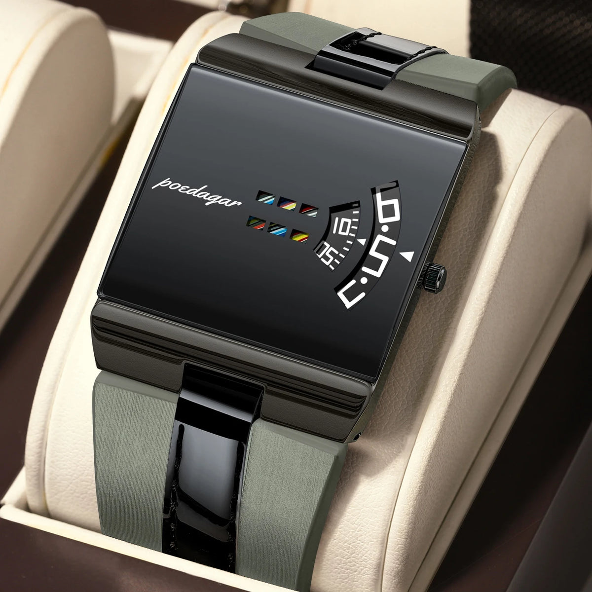 LOR MALE POEDAGAR Top Unique Man Watch Waterproof Casual Watch Sports Military Leather 2