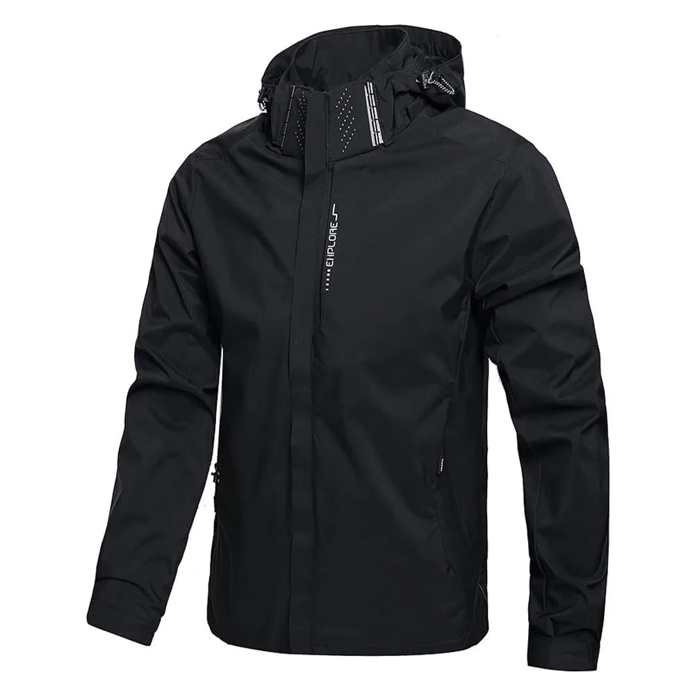 LOR MALE Men's Waterproof Rain Jacket Lightweight Outer Hooded Outdoor Raincoat Hiking Windproof Jacket Climbing Outdoor Jackets