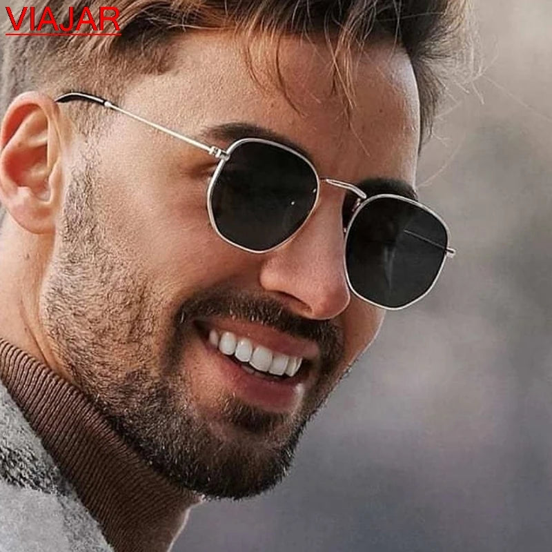 LOR MALE Polarized Hexagon Sunglasses for Men Women Fashion Vintage Driving Sun Glasses UV400 Protection Retro Classic Outdoor Eyewear