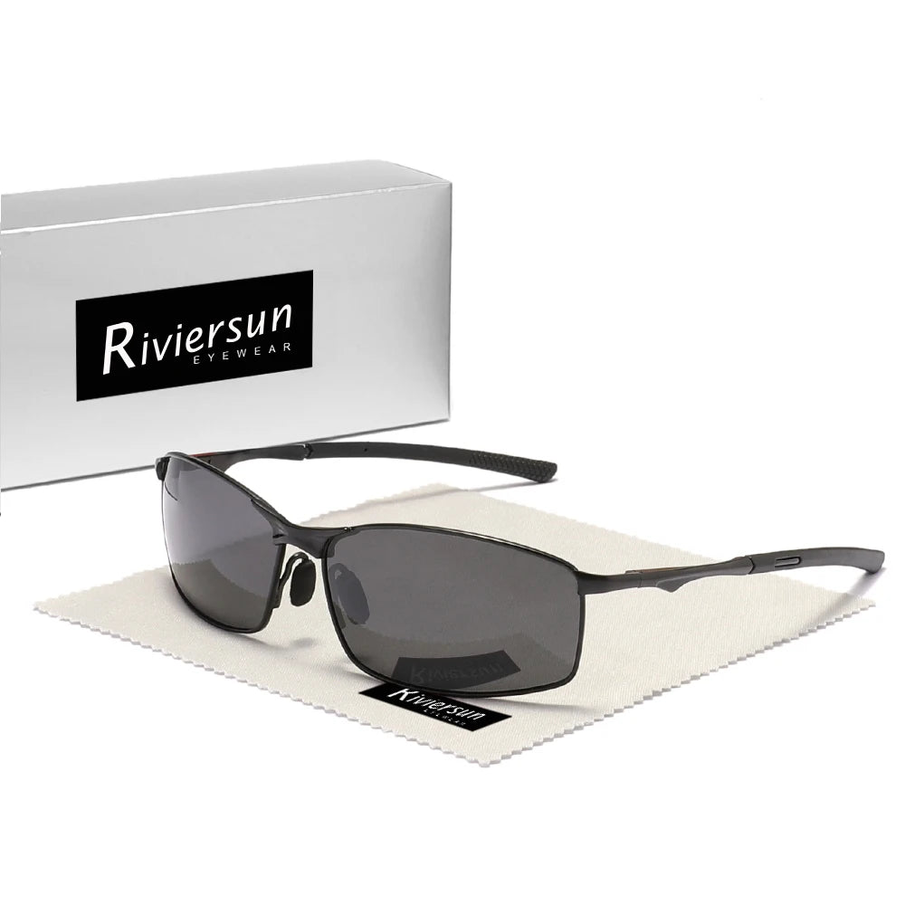 LOR MALE Polarized Alloy Rectangular Sunglasses Glasses Male Sun Glasses Fishing Drivin 2