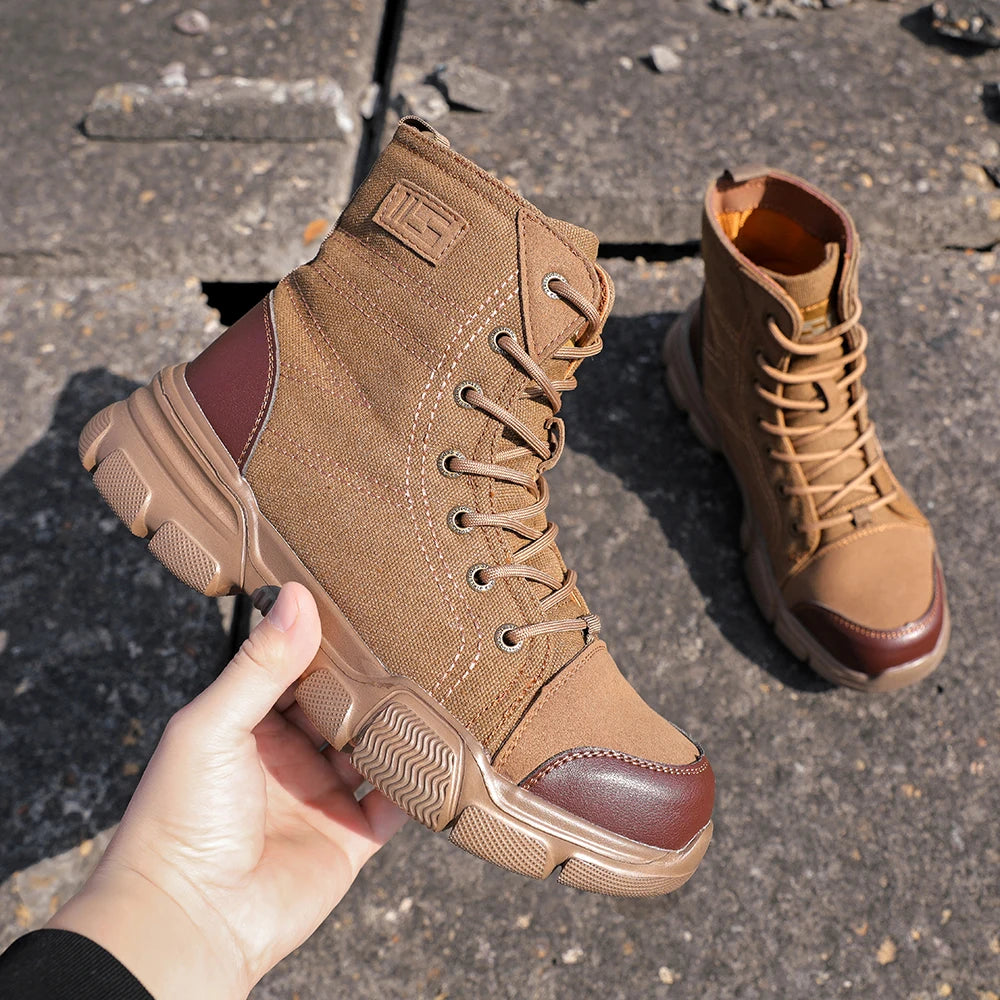 LOR MALE Safety Protective Boots Work Safety Shoes Men Safety Boots Anti-puncture Work Shoes New Steel Toe Shoe Indestructible Shoes