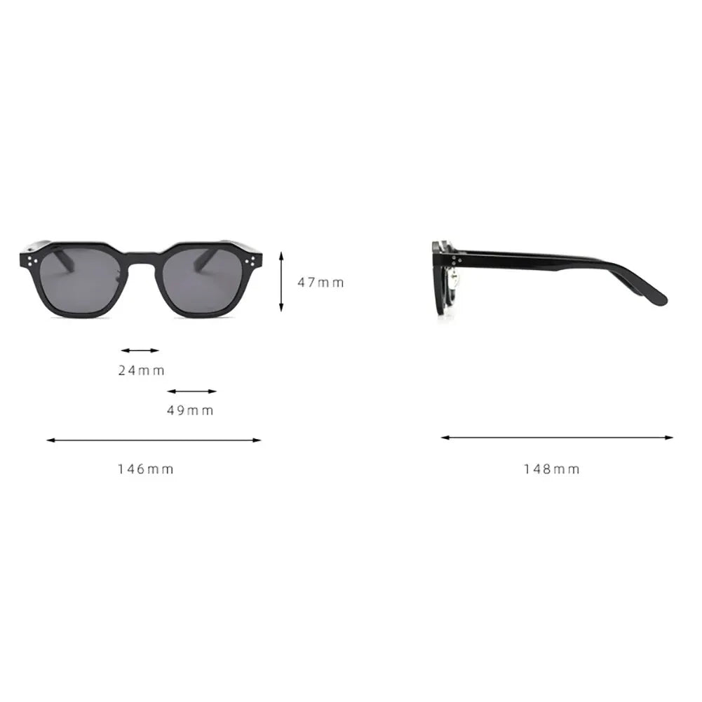LOR MALE Polarized Sun Glasses for Women TR90 Square Polygon Vintage Sunglasses with 2