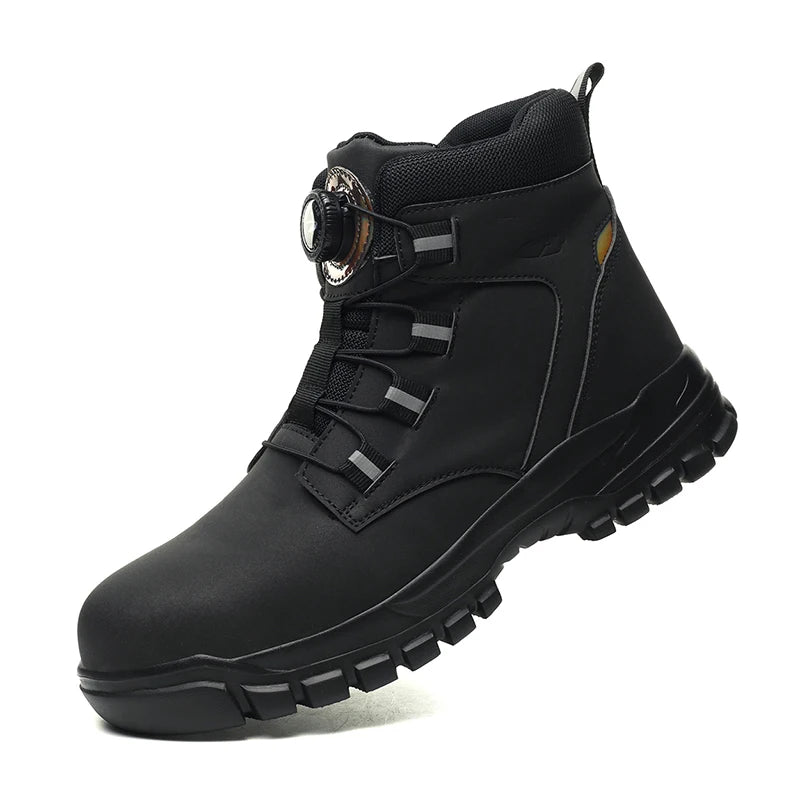 LOR MALE Waterproof Safety Boots Men Indestructible Steel Toe Work Boots Anti-smash Stab-resistant Safety Shoes Biker Botas Para Hombre