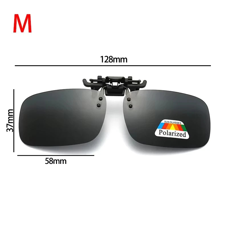 LOR MALE Polarized Clip Sunglasses Myopia Glasses Clip Driver Goggles Fishing Night Vis 2