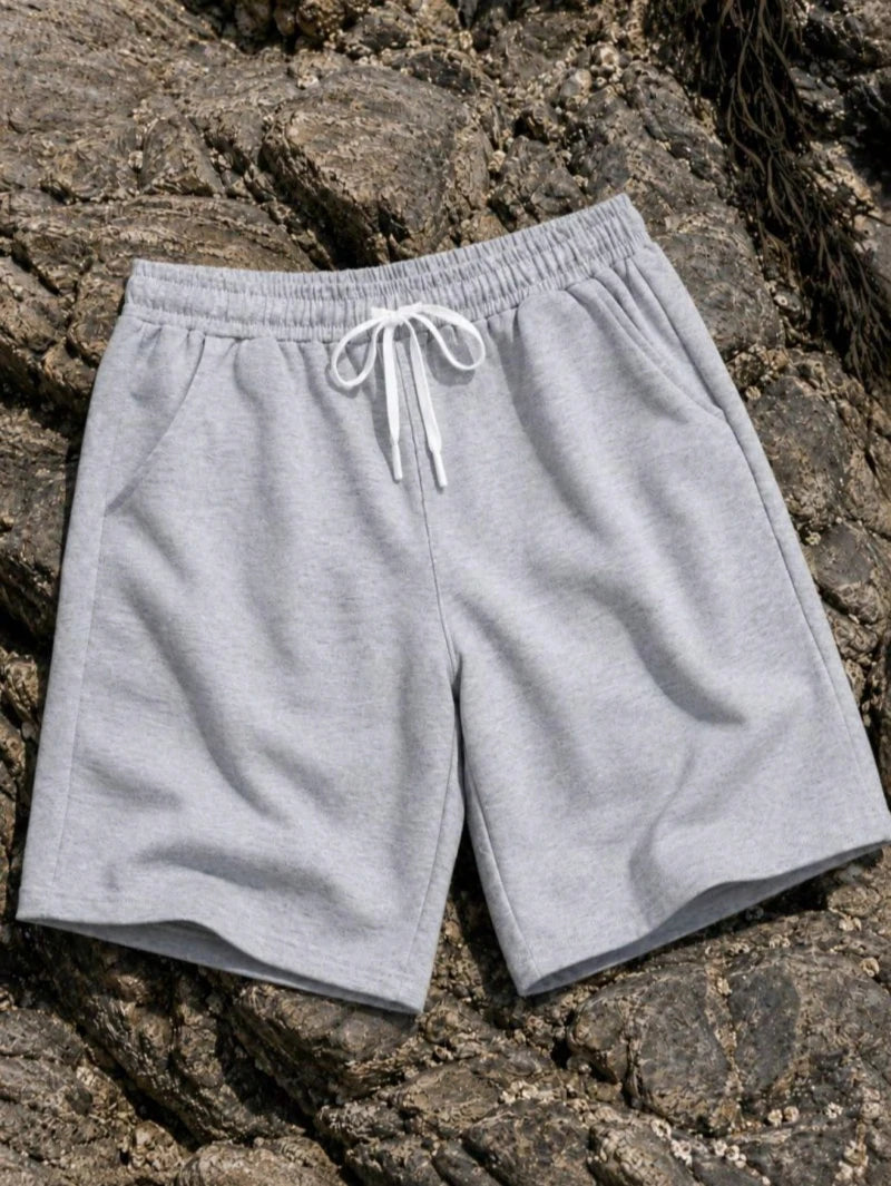 LOR MALE Men's casual white shorts, comfortable summer shorts, suitable for various occasions, versatile and fashionable gym shorts