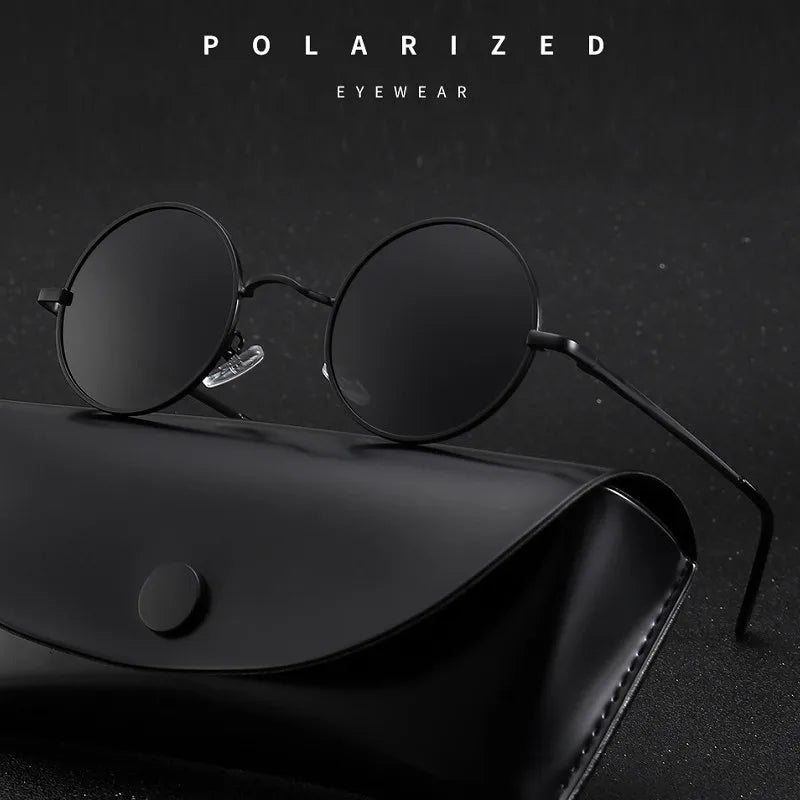 LOR MALE Round Polarized Sunglasses For Men Women Retro Sun Glasses Male Female Brand Designer Metal Frame Eyewear  Oculos De Sol