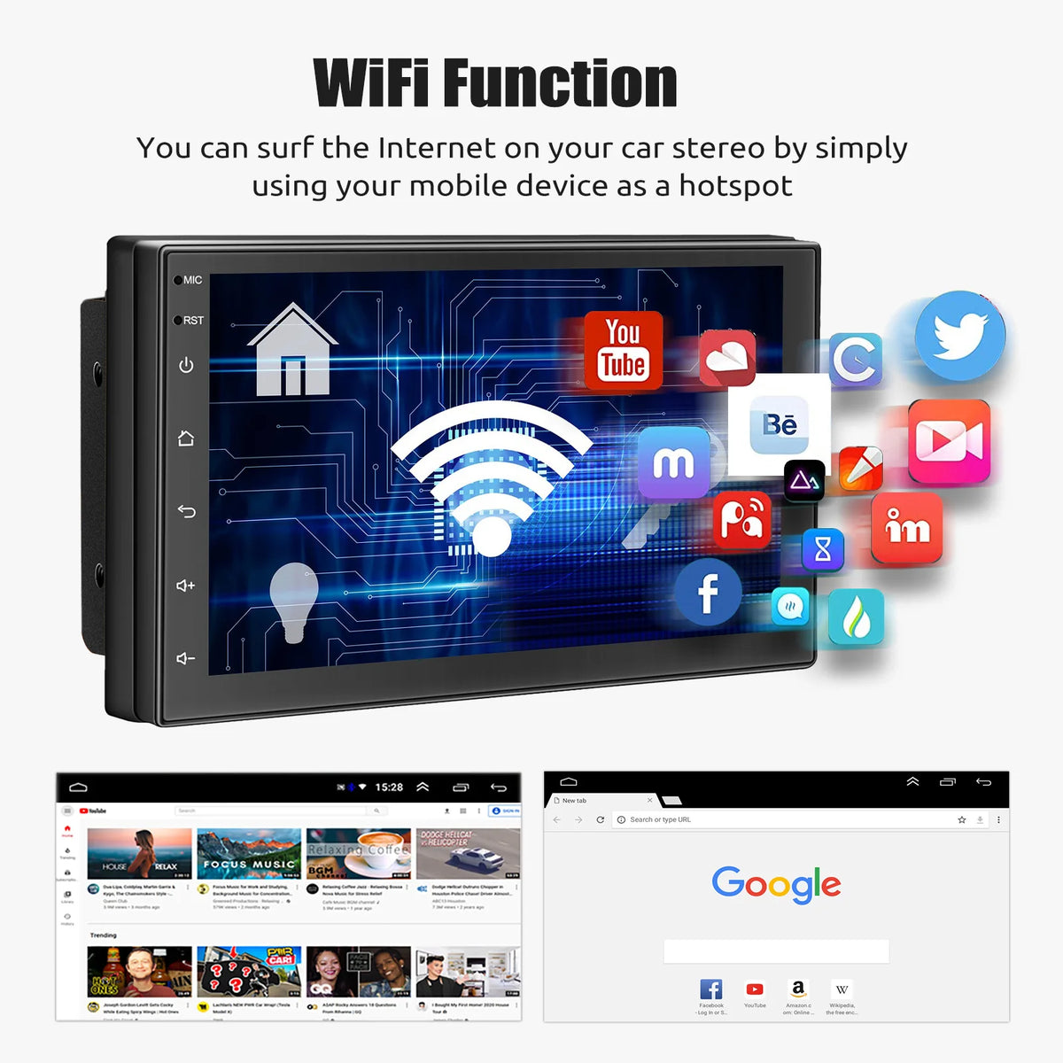 LOR MALE ESSGOO 7 9 10 Car Radio Android Auto Carplay Car Stereo Multimedia Player Universal WIFI GPS Autoradio Car Intelligent Systems