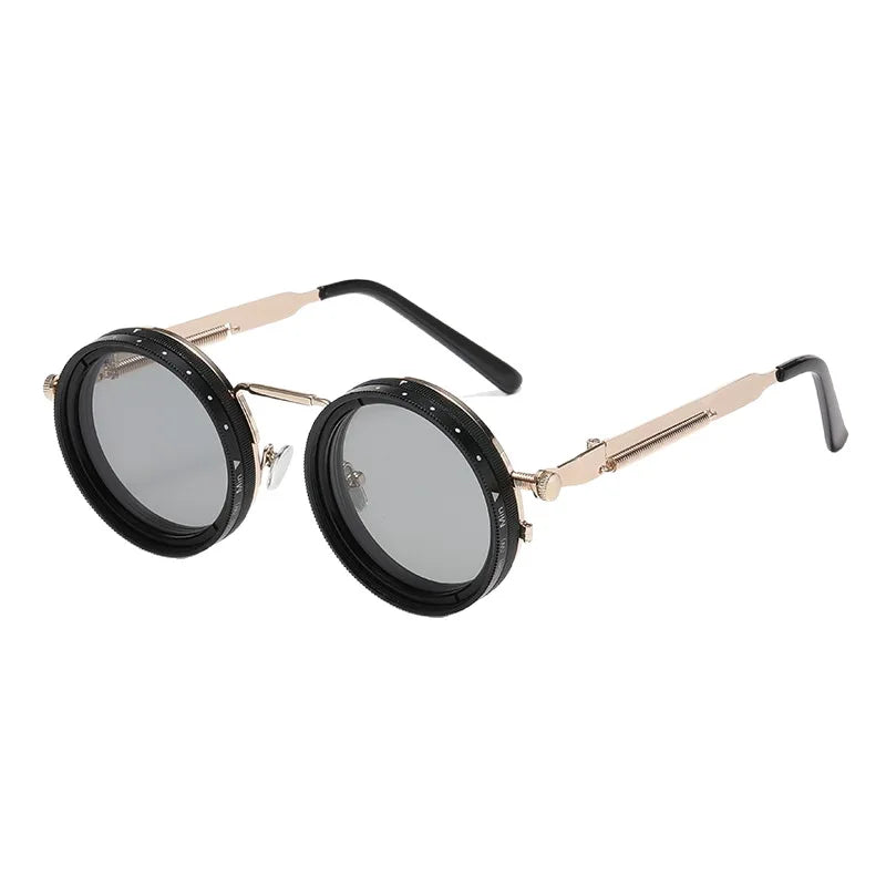 LOR MALE Polarized Round Sunglasses ND9 Adjustable Dimming Sun Glasses Steampunk Men Women Retro Punk Fishing Eyewear Outdoor With Case