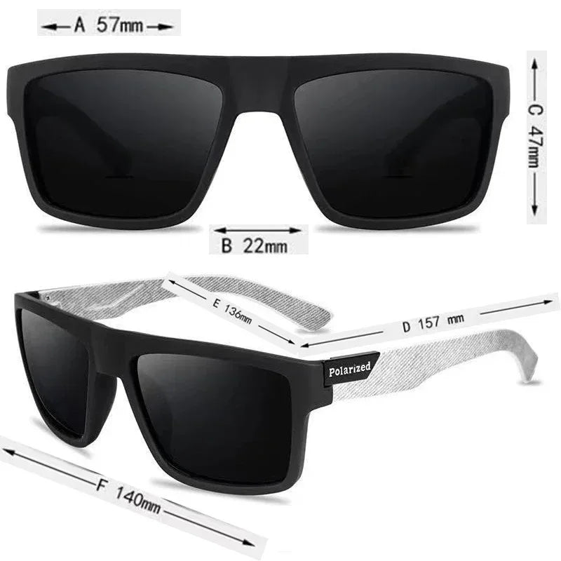 LOR MALE Polarized Square Sunglasses UV400 Black Fashion Shades for Men & Women Ideal for Driving Fishing & Outdoor Sports